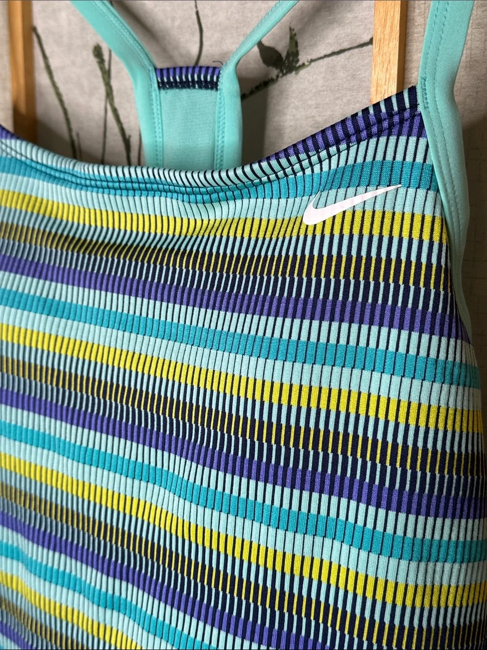Ladies Nike Texture Stripe Layered Tankini Top size large